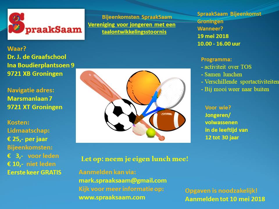 poster SpraakSaam 19 mei 2018